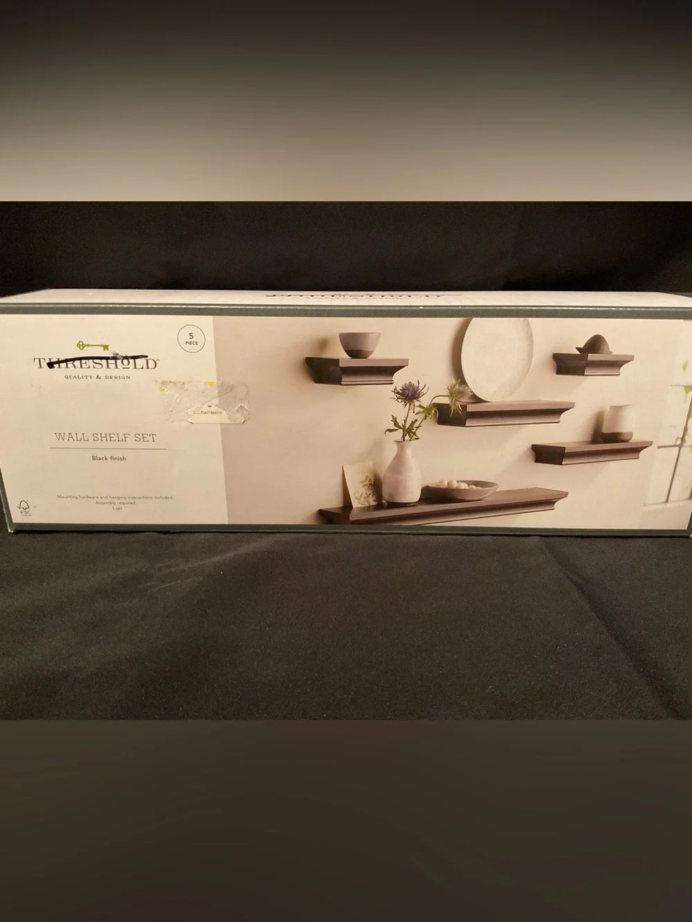Threshold Dark Brown Floating Wall Shelves - 5 Piece Set